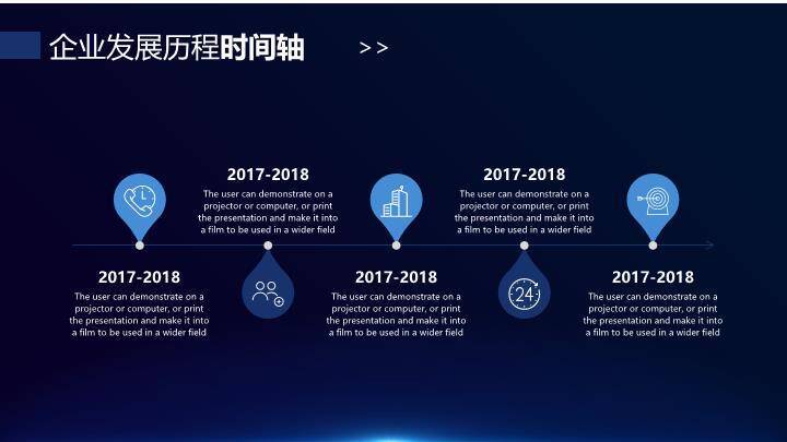 电路板纹理发光芯片高端科技企业时间轴PPT模板2