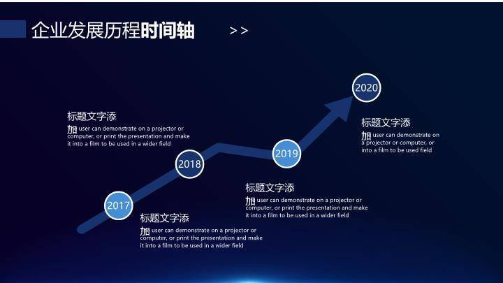 电路板纹理发光芯片高端科技企业时间轴PPT模板7