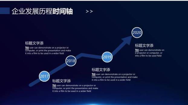 电路板纹理发光芯片高端科技企业时间轴PPT模板7
