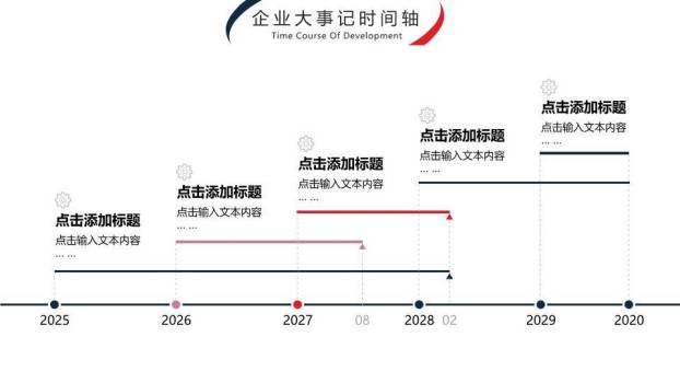 双环同心圆简约企业大事记时间轴PPT模板3