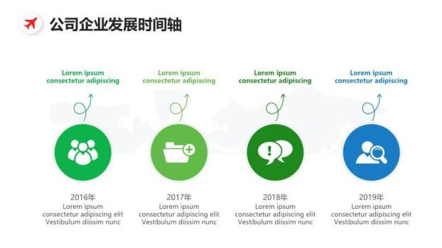地球节点连线企业商业计划书时间轴PPT模板1
