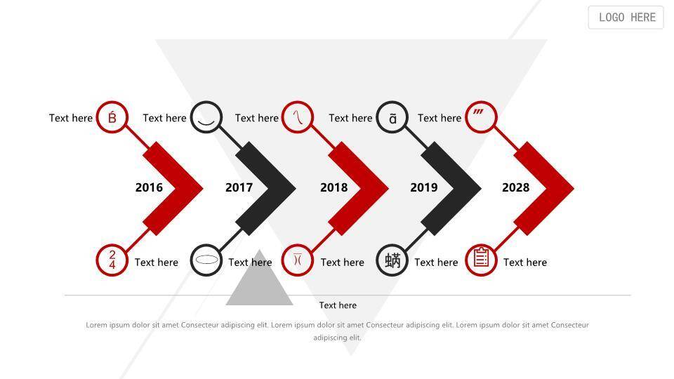 雪山攀登路线企业成长里程碑时间轴PPT模板2
