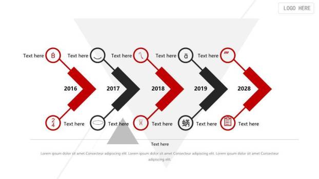 雪山攀登路线企业成长里程碑时间轴PPT模板2