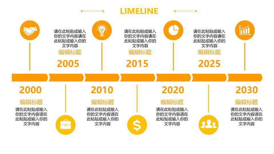 红色飞机虚线轨迹极简企业成长时间轴PPT模板8