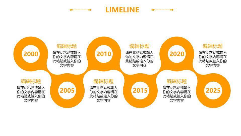 红色飞机虚线轨迹极简企业成长时间轴PPT模板3