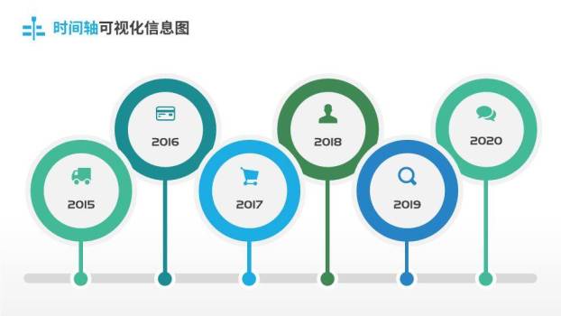 心电图波浪线科技感企业大事记时间轴PPT模板6