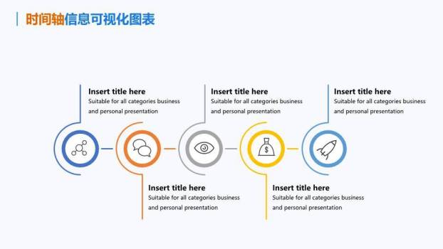 卡通云朵火箭企业成长趣味时间轴PPT模板7