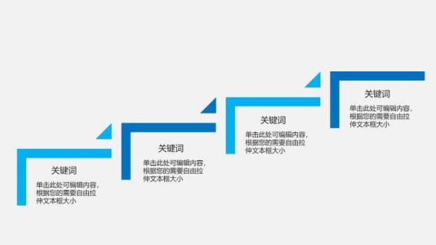 蓝色系多样式时间线PPT图表模板1