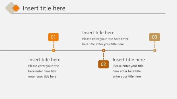 橙色多边形时间轴PPT图表模板9