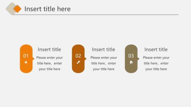 橙色多边形时间轴PPT图表模板1