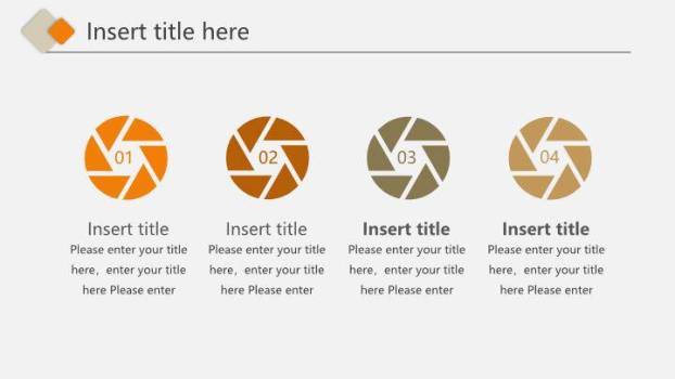 橙色多边形时间轴PPT图表模板6