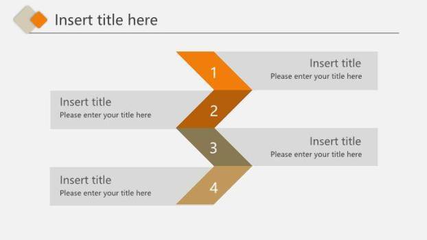橙色多边形时间轴PPT图表模板7