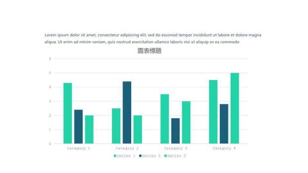 青色数据可视化时间轴图表集PPT模板2