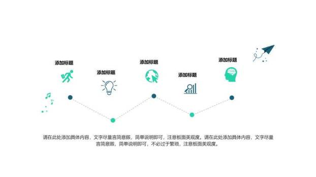 青色数据可视化时间轴图表集PPT模板7