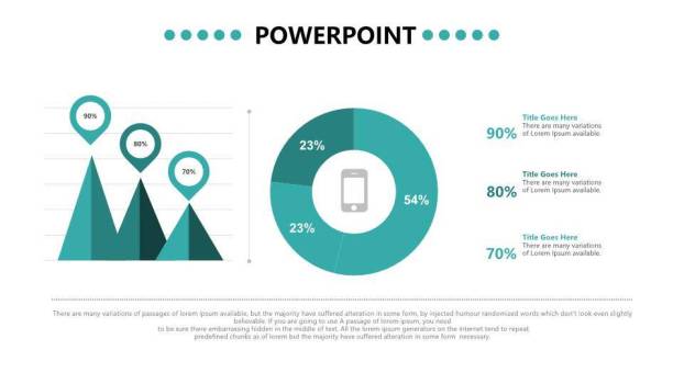 青色数据分析可视化图表集PPT模板9