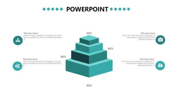 青色数据分析可视化图表集PPT模板1