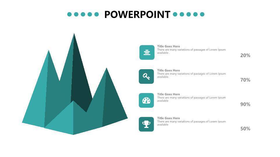青色数据分析可视化图表集PPT模板3