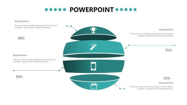 青色数据分析可视化图表集PPT模板5
