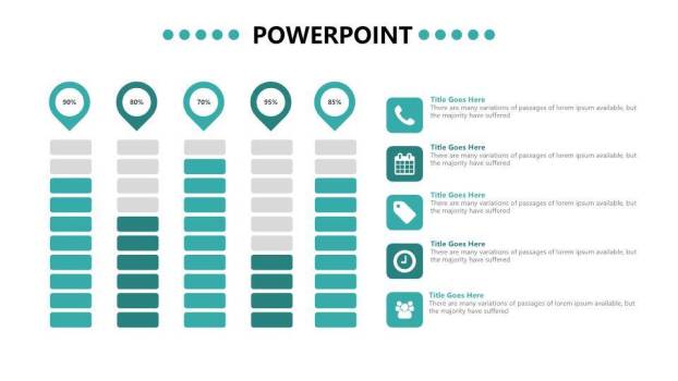 青色数据分析可视化图表集PPT模板6