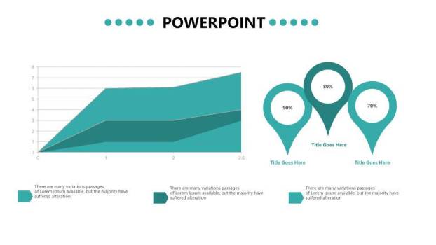 青色数据分析可视化图表集PPT模板7