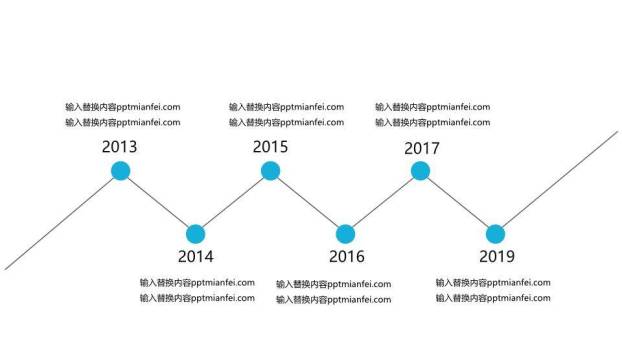 23套蓝色时间轴PPT模板合集4