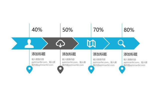 23套蓝色时间轴PPT模板合集6