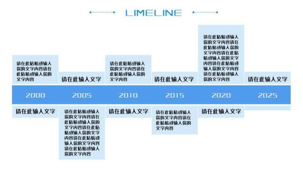 蓝色数据可视化时间轴图集PPT模板8