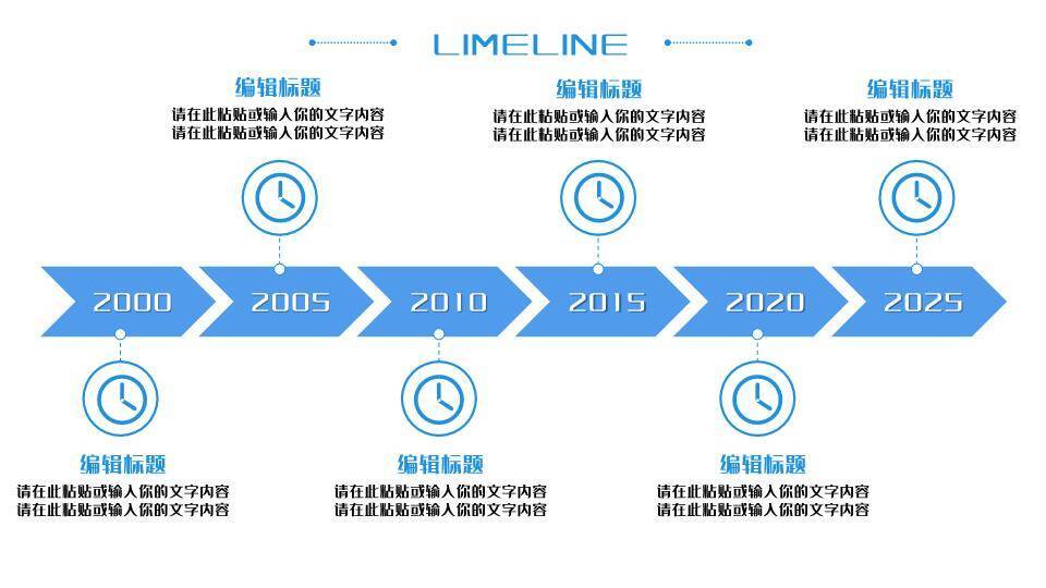 蓝色数据可视化时间轴图集PPT模板2