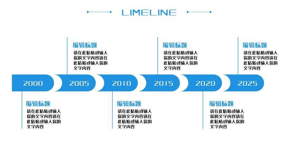 蓝色数据可视化时间轴图集PPT模板5