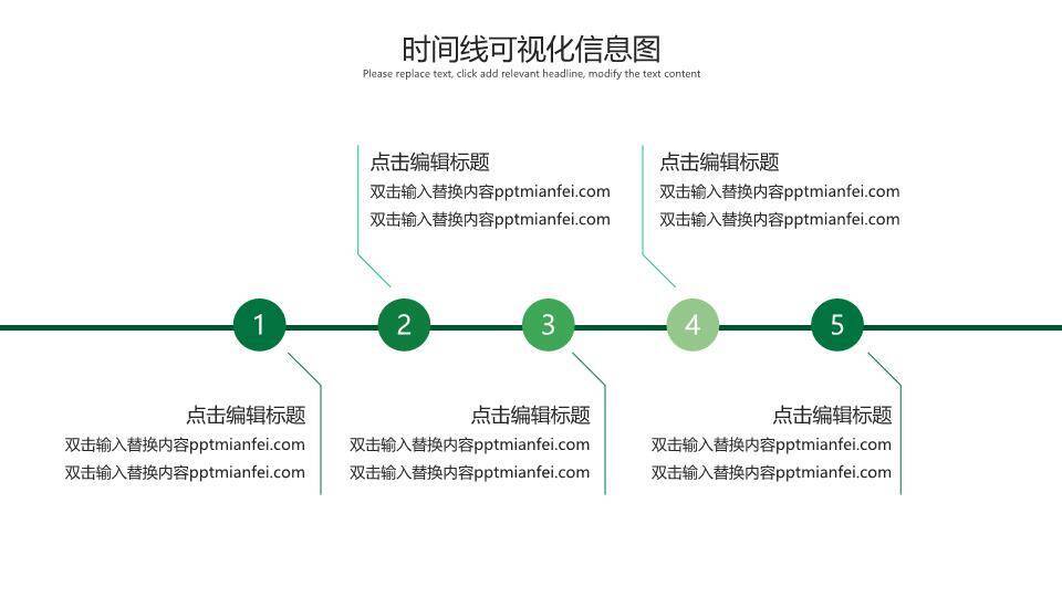 22页绿色信息可视化图表集PPT模板4