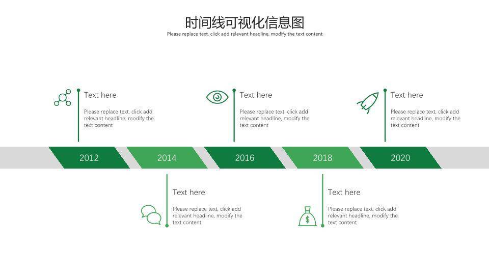 22页绿色信息可视化图表集PPT模板5