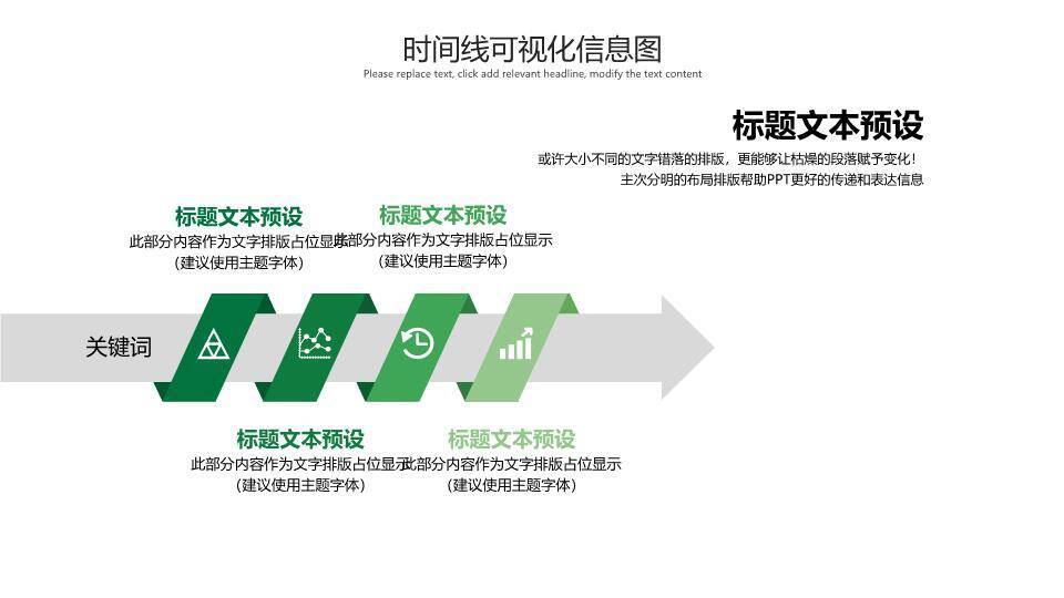 22页绿色信息可视化图表集PPT模板7