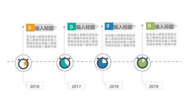 蓝色时间轴PPT图表合集模板1
