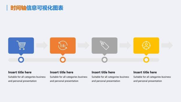 可编辑时间轴信息可视化图表集PPT模板3
