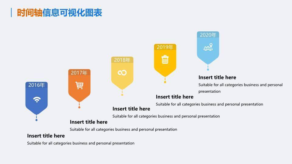 可编辑时间轴信息可视化图表集PPT模板4