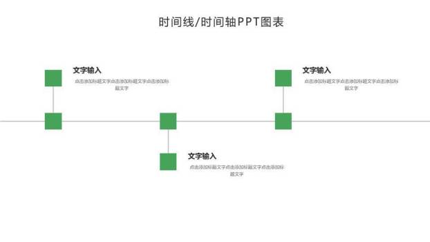 绿色箭头节点时间轴PPT图表模板5