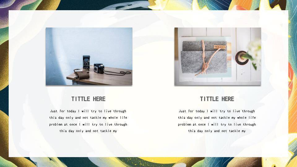 黄色太阳动漫小清新温暖阳光文艺艺术PPT模板1