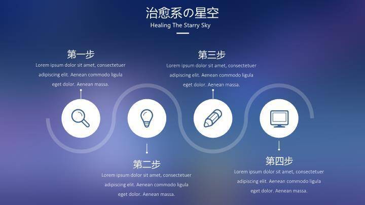 星空小舟垂钓日系动漫静谧治愈主题PPT模板1