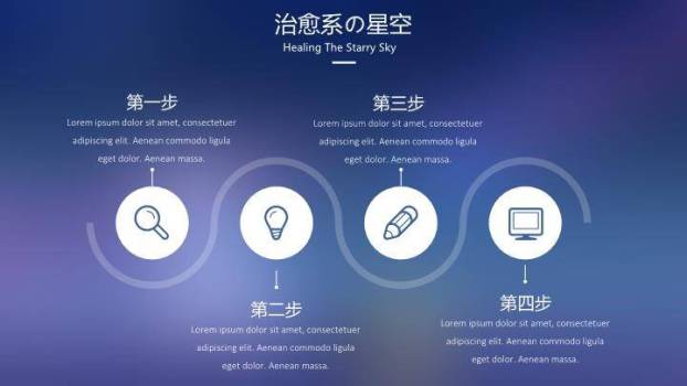 星空小舟垂钓日系动漫静谧治愈主题PPT模板1