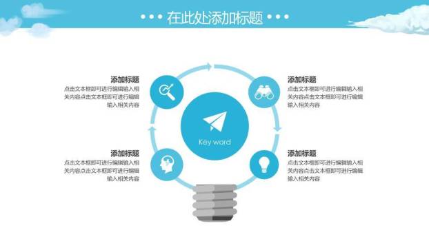 男孩骑鲸鱼动漫卡通清新治愈通用PPT模板2