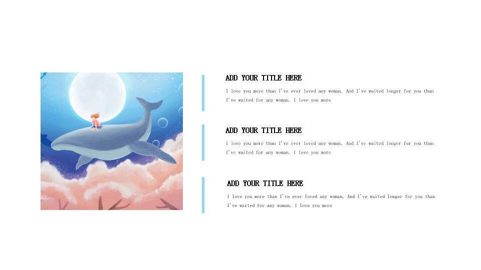 夜空云鲸少女见鲸奇幻动漫治愈系PPT模板7