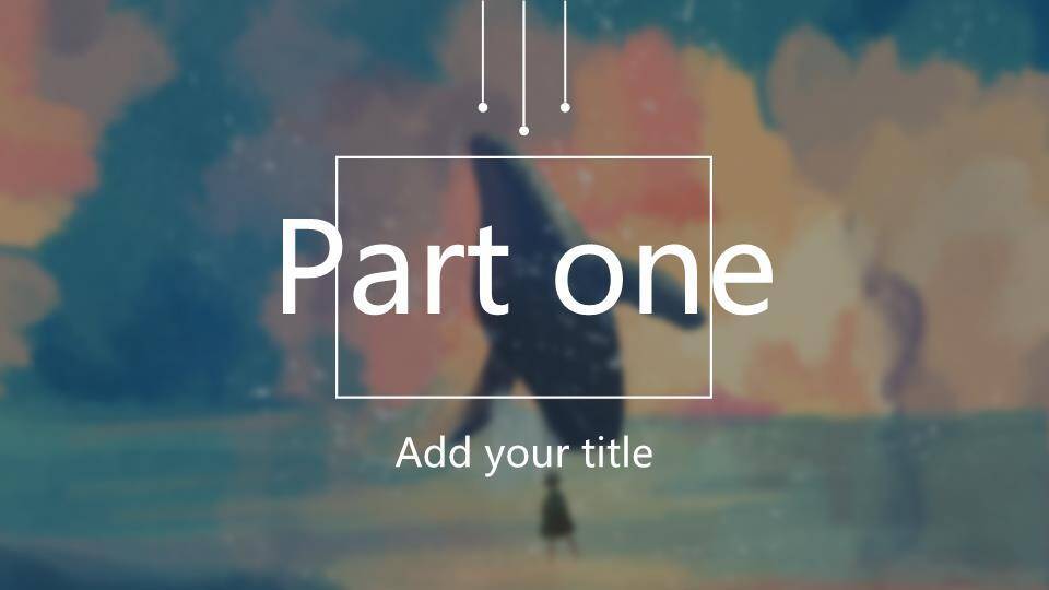 仰望绚丽鲸鱼动漫励志温暖情感PPT模板9