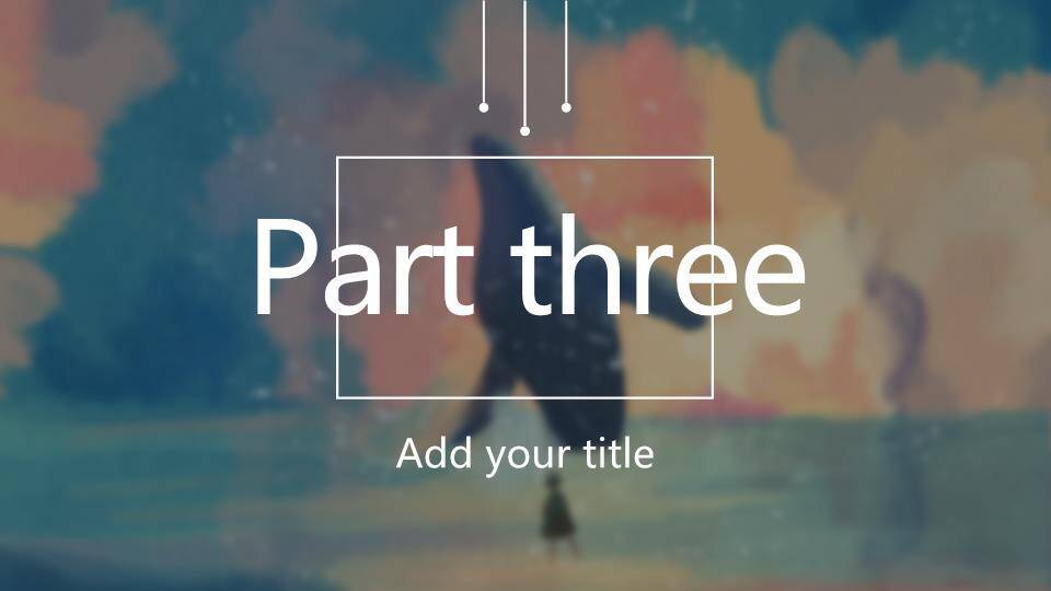 仰望绚丽鲸鱼动漫励志温暖情感PPT模板1