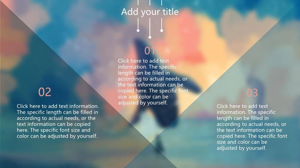 仰望绚丽鲸鱼动漫励志温暖情感PPT模板3
