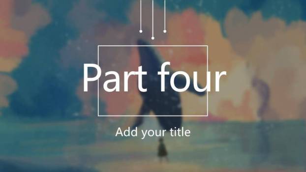 仰望绚丽鲸鱼动漫励志温暖情感PPT模板4