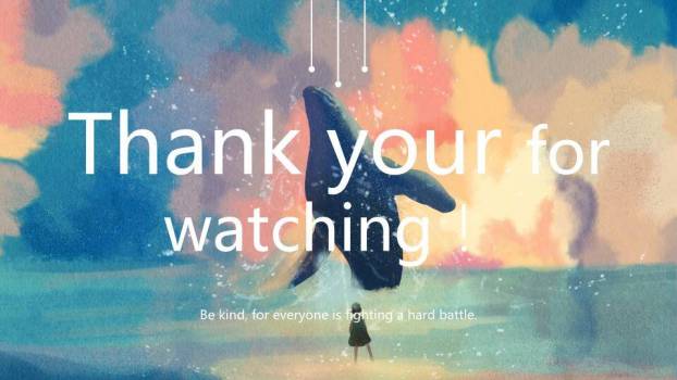 仰望绚丽鲸鱼动漫励志温暖情感PPT模板7