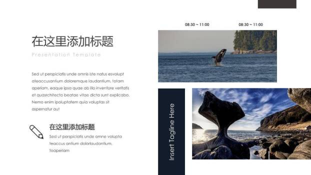 蓝鲸跃水水彩动漫浪漫鲸鱼之恋PPT模板2