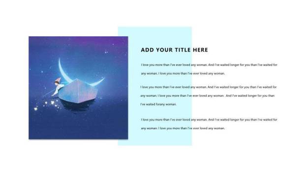 天空蓝鲸飞跃桥梁动漫治愈系诗和远方PPT模板1