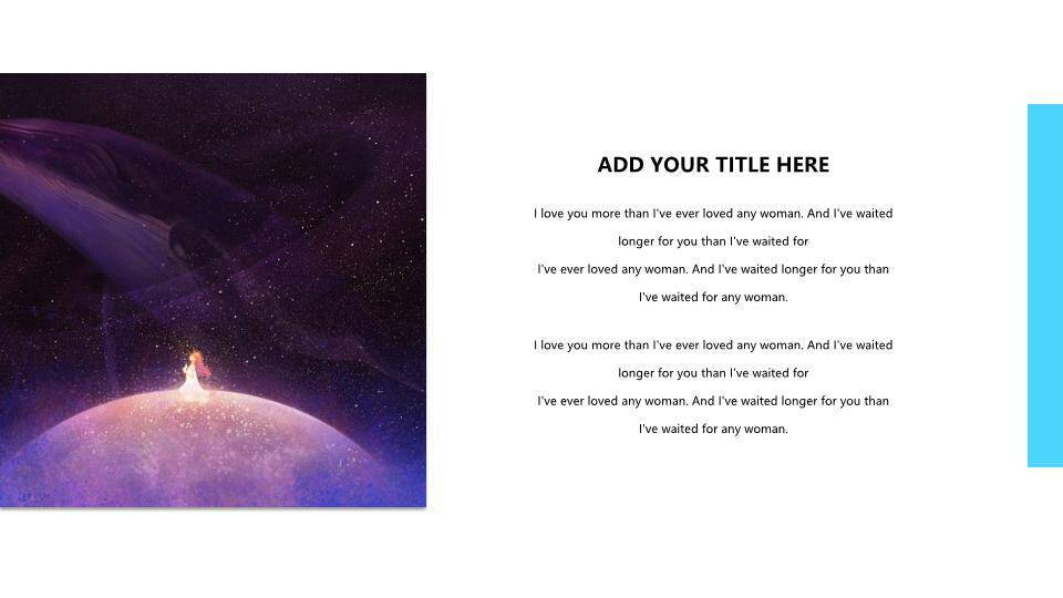 天空蓝鲸飞跃桥梁动漫治愈系诗和远方PPT模板7