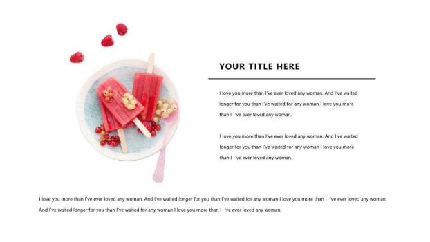 西瓜冰棍夏日动漫生活小清新美食PPT模板7